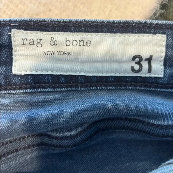 rag & bone Women's Slim Blue Jeans - Picture 4 of 7